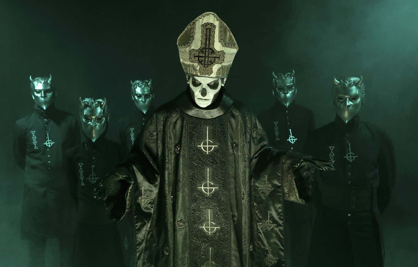 Ghost Band Members With Papa Nihil Background
