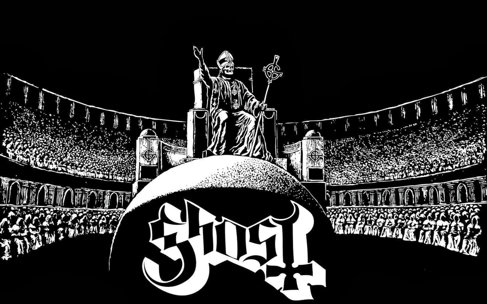 Ghost Band Papa Nihil On A Throne Background
