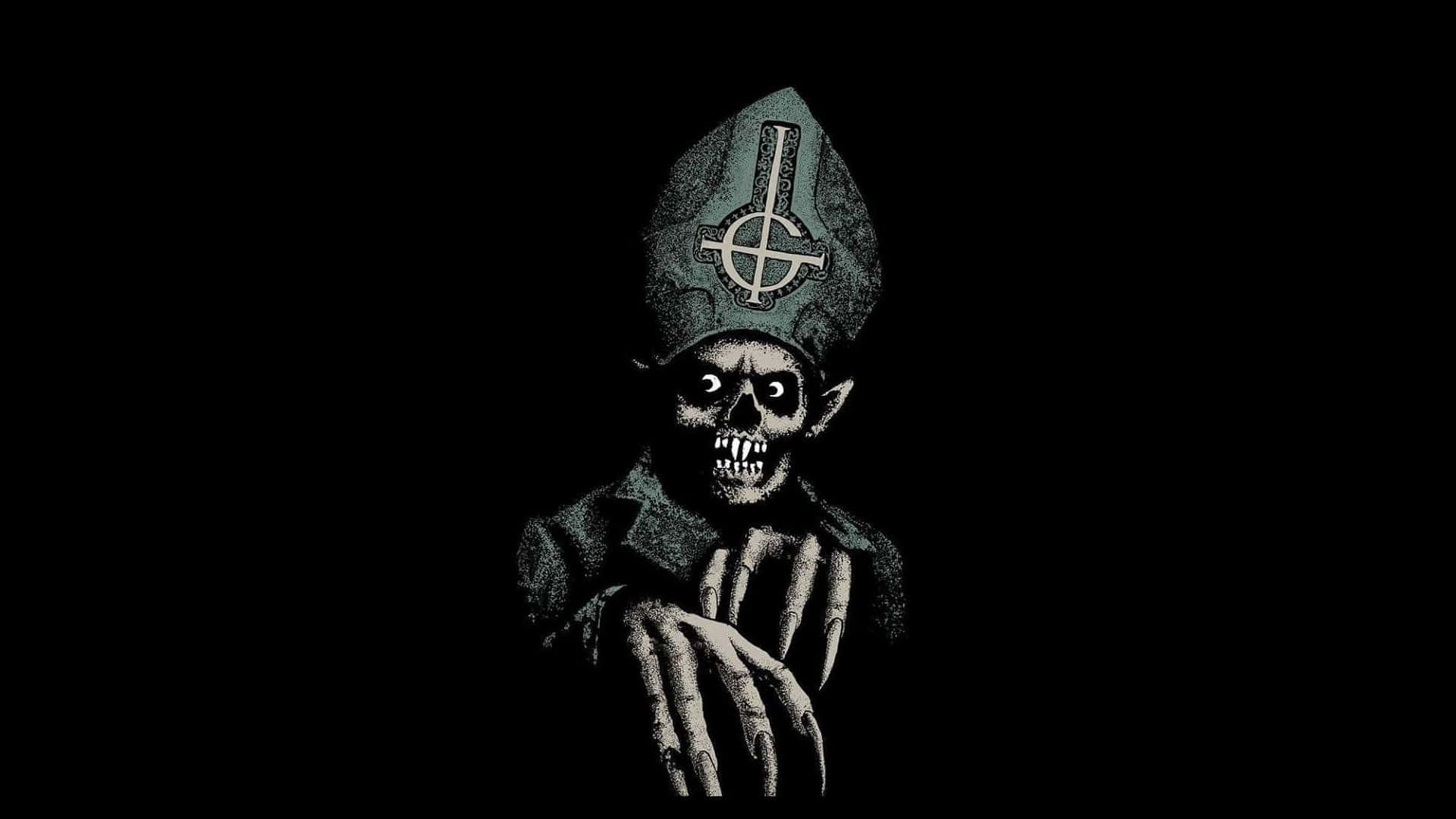 Ghost Band Papa Nihil Skull Face Drawing Fanart Background