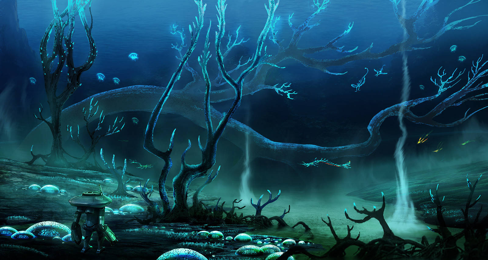 Ghost Leviathan Glowing Weeds Background