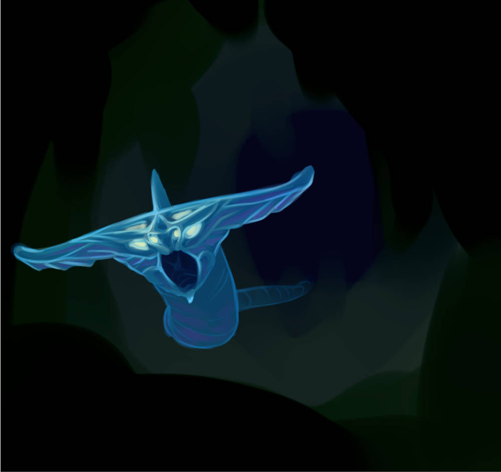 Ghost Leviathan In The Darkness Background