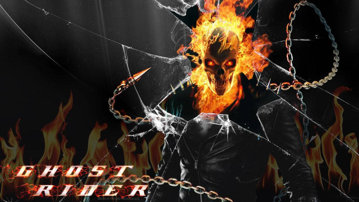 Ghost Rider In Shattered Glass Hd Background