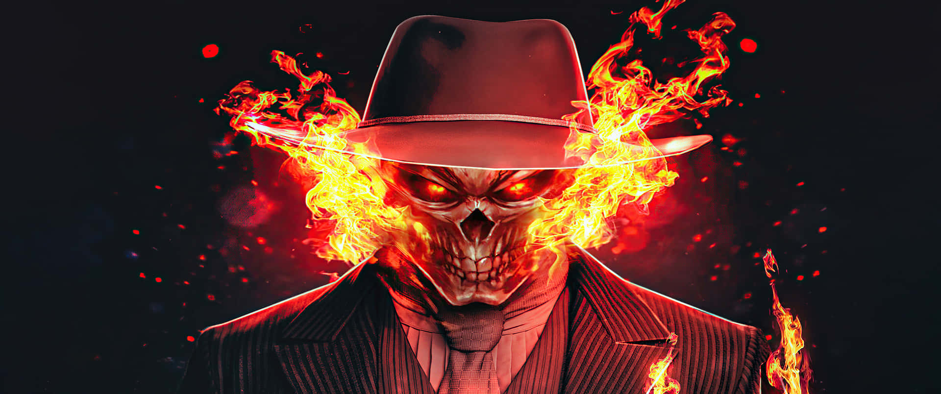 Ghost Rider On Tuxedo Marvel 3440x1440 Background