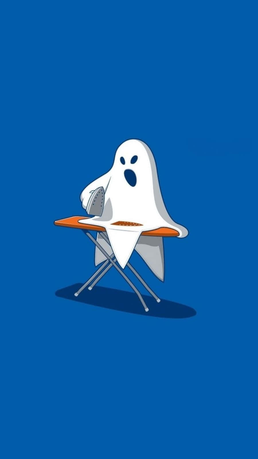 Ghost Using Ironing Board Background
