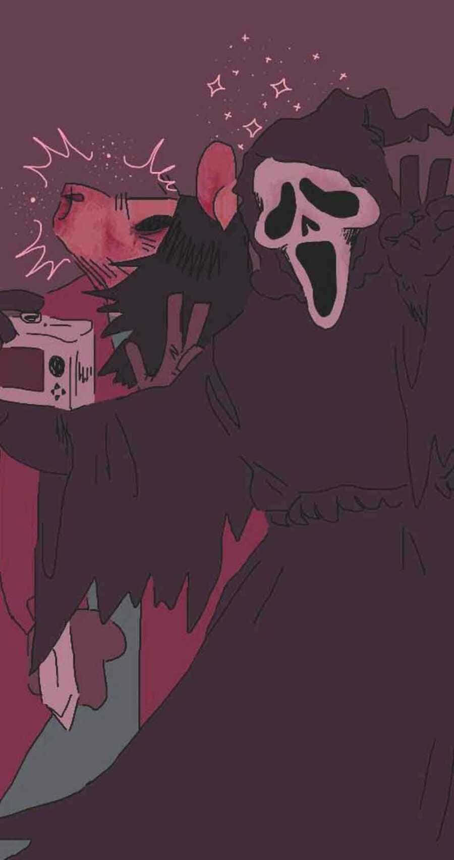 Ghostface Aesthetic - The Mysterious Shadow Of A Horror Icon Background