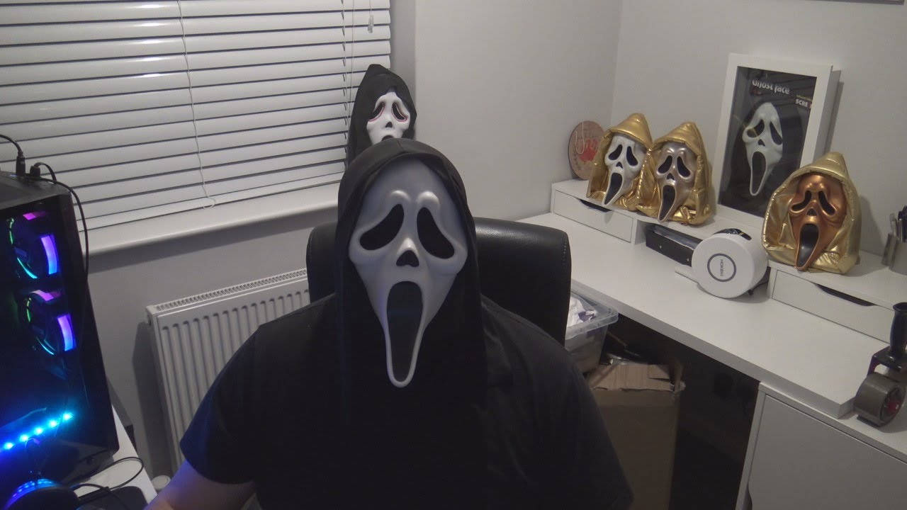 Ghostface Pfp In A Home Office Background