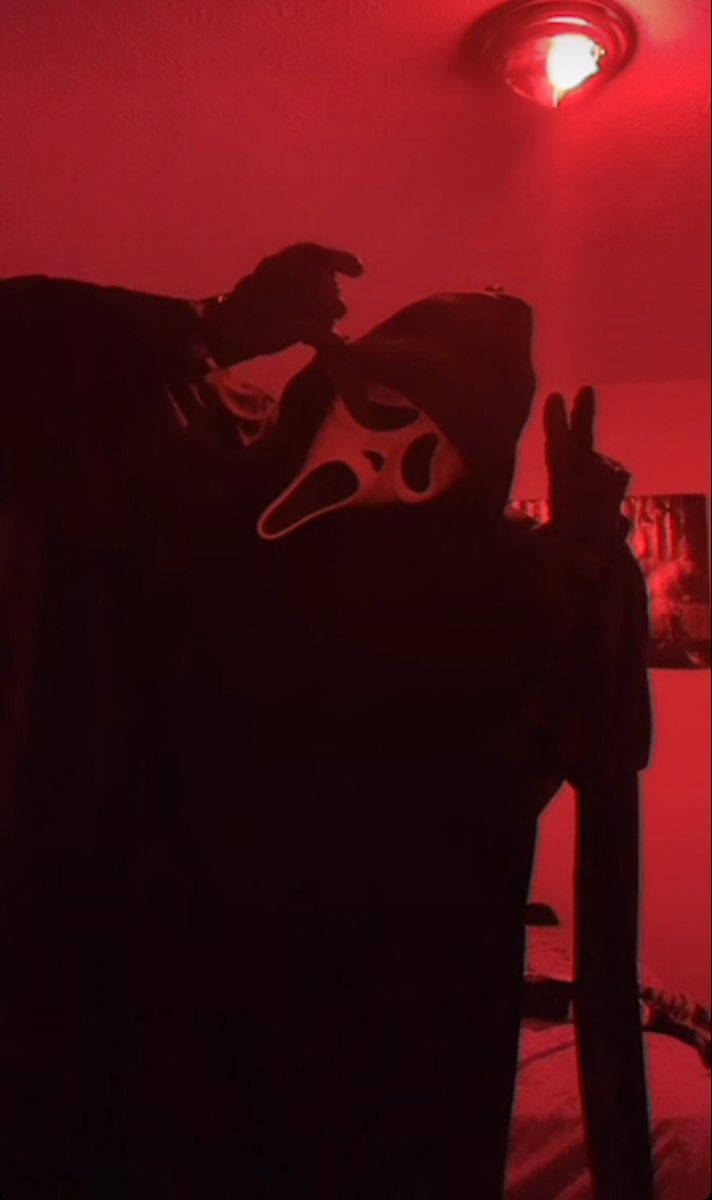 Ghostface Pfp Inside Dark Room Background