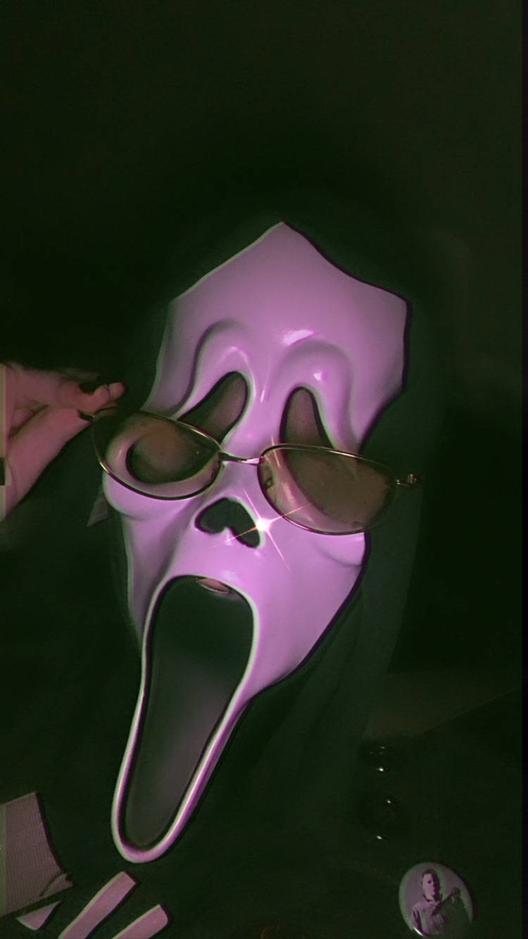 Ghostface Pfp Wearing Eyeglasses Background