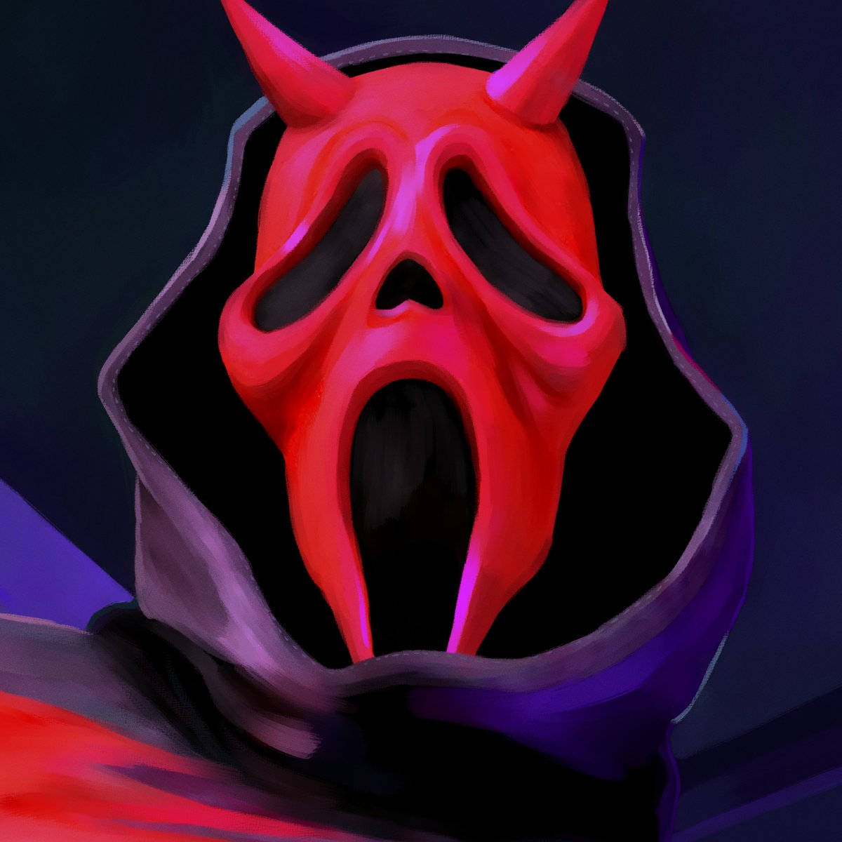 Ghostface Pfp With Horns Background