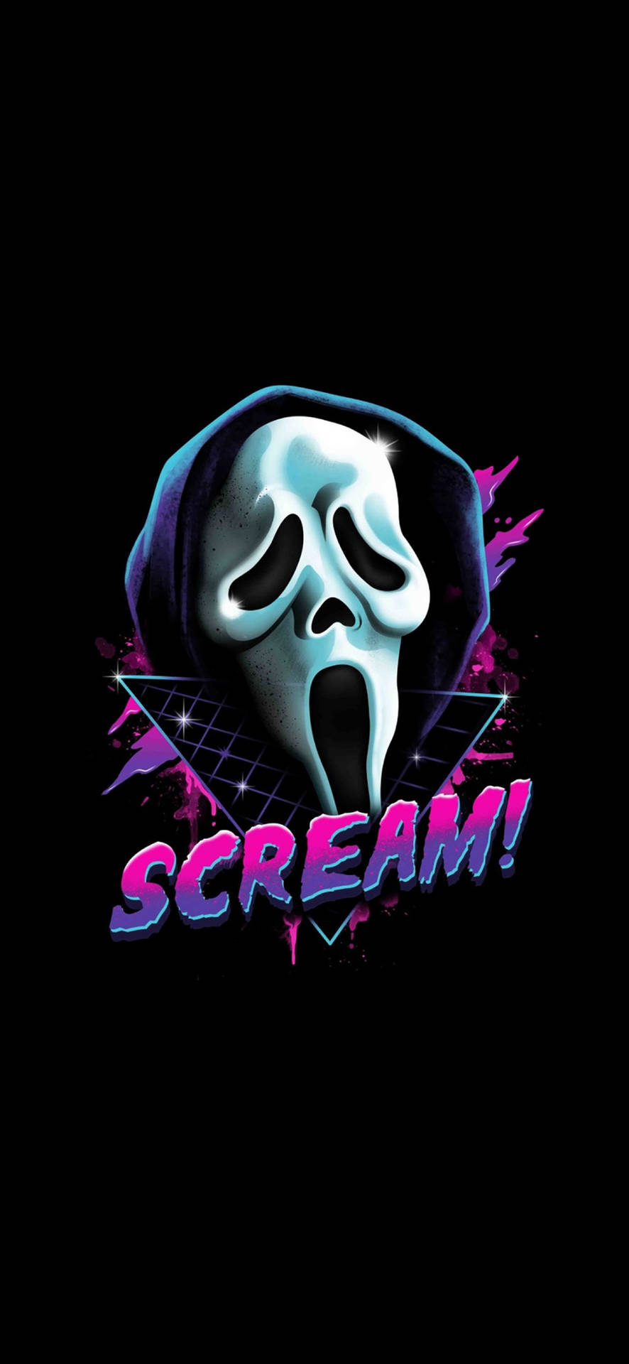 Ghostface Scream Retro Art Background