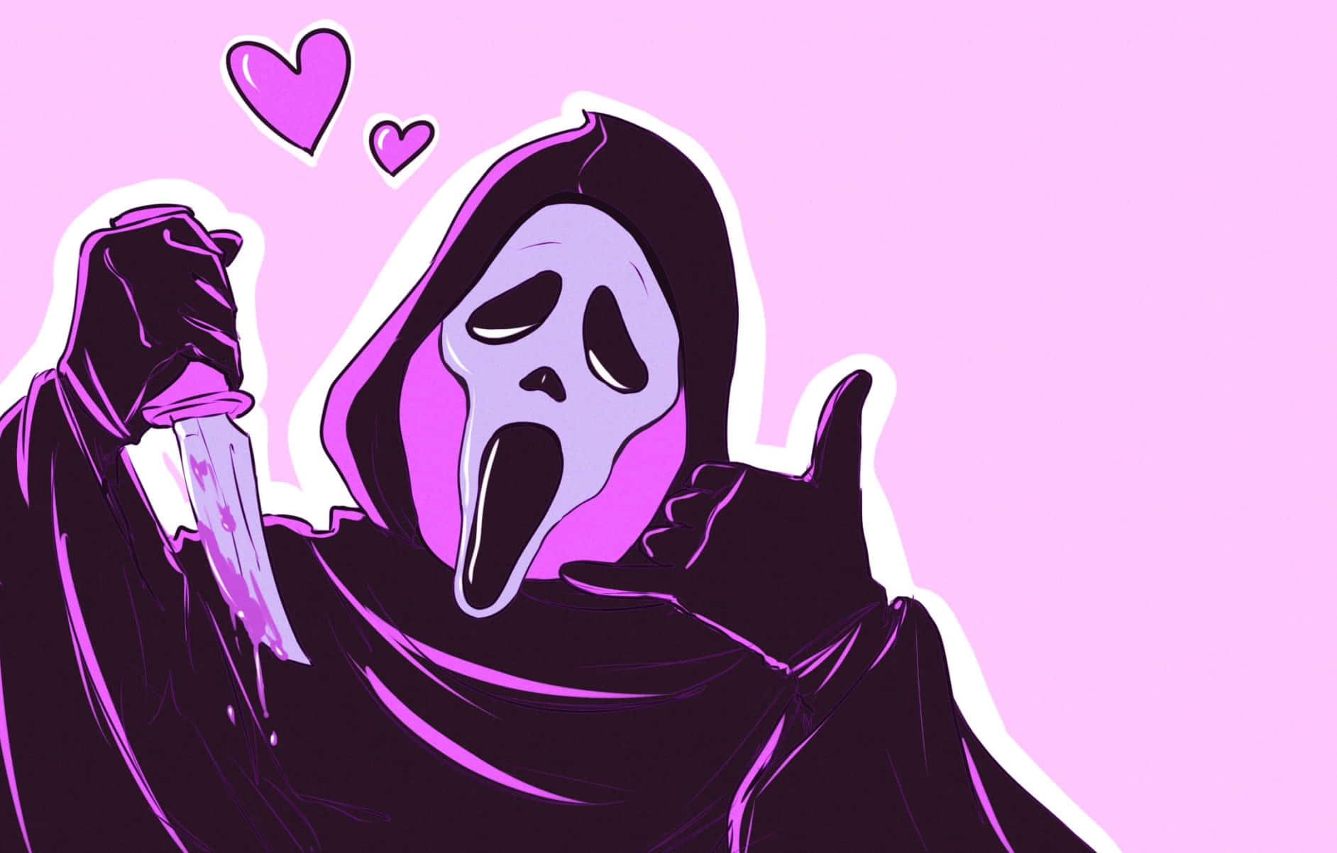 Ghostly Artsy Figure - Ghostface Aesthetic Wallpaper Background