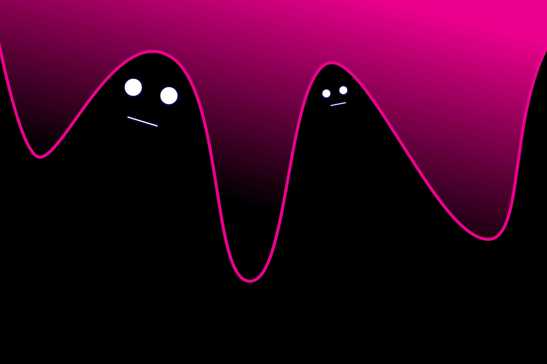 Ghosts In Pink And Black Background