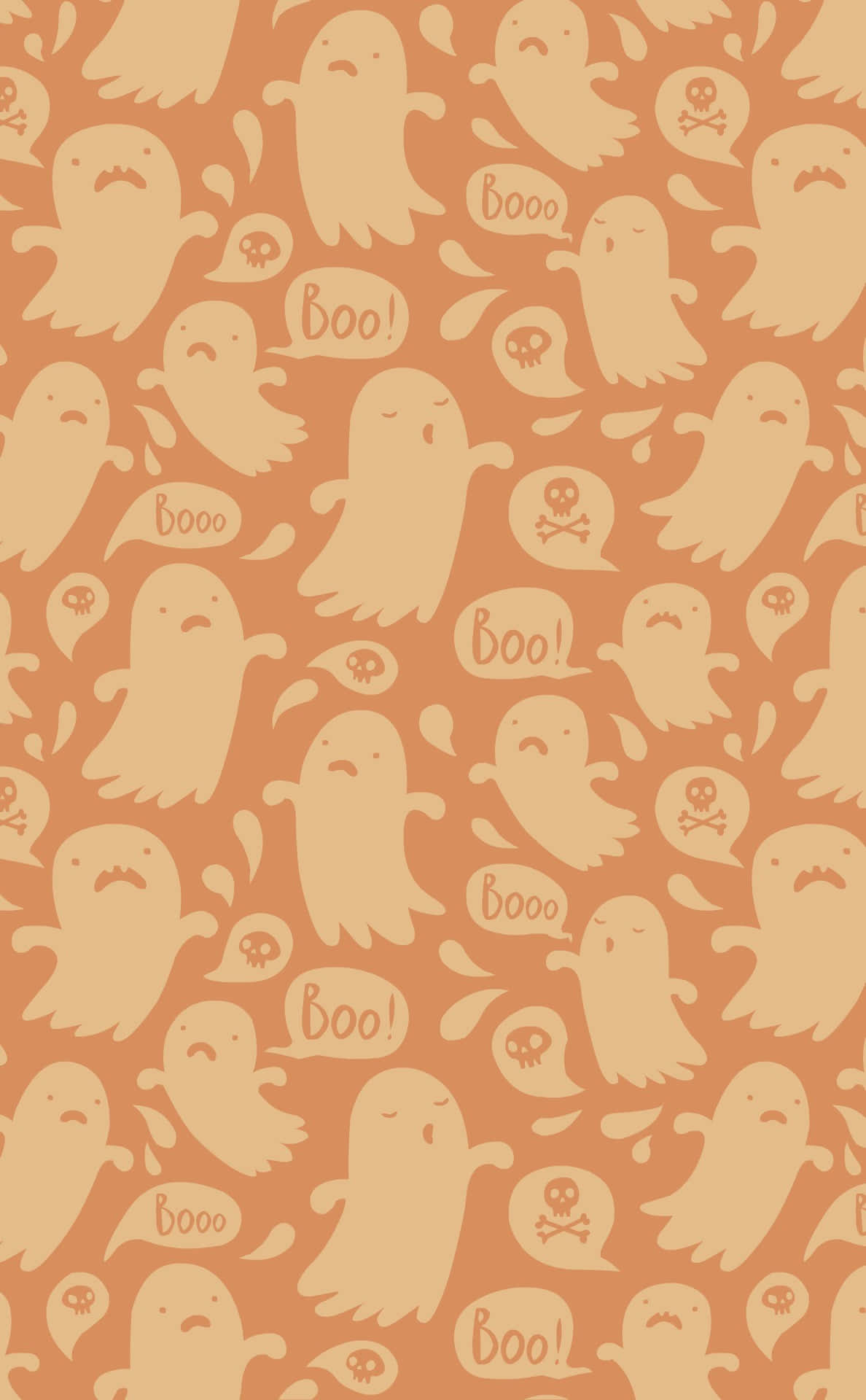 Ghosts On An Orange Background