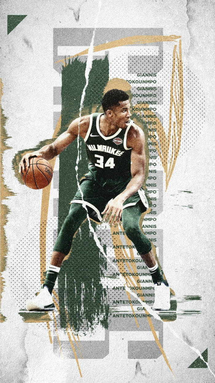 Giannis Antetokounmpo Dribbling Cool Basketball Iphone Background