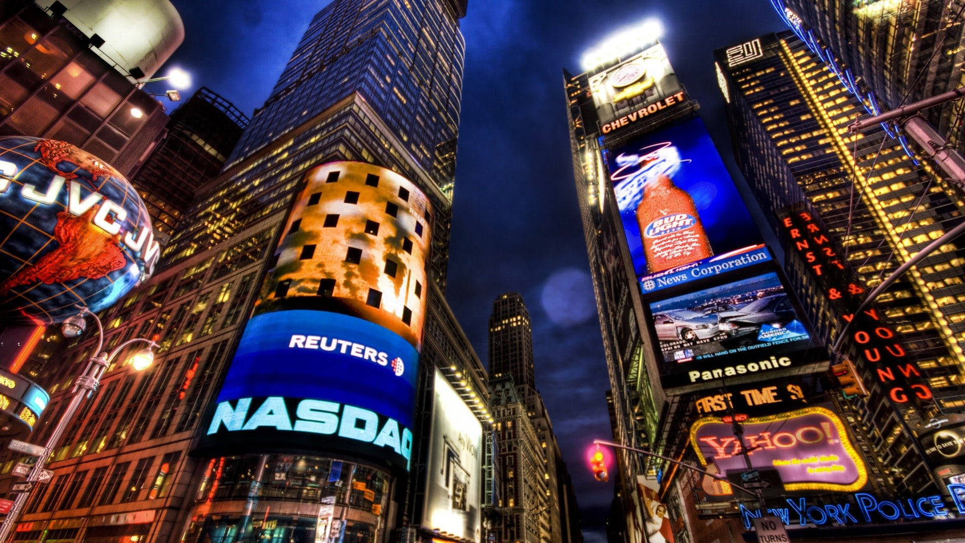 Giant Billboards New York Night Iphone Background