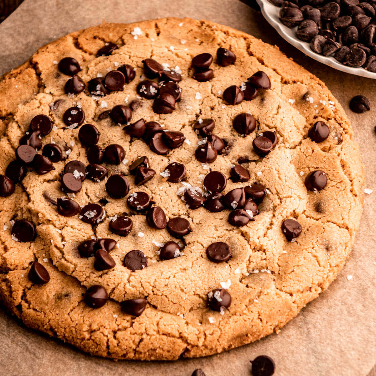 Giant Chocolate Chip Cookie Background