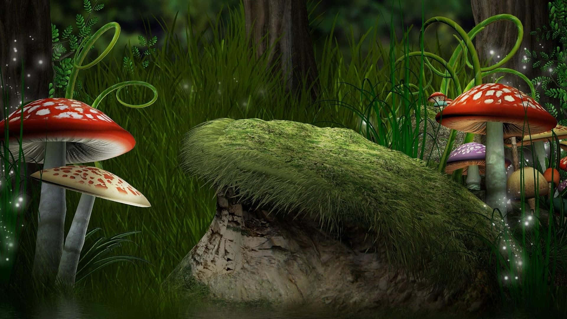 Giant Fly Agaric Fungus Realistic Digital Art