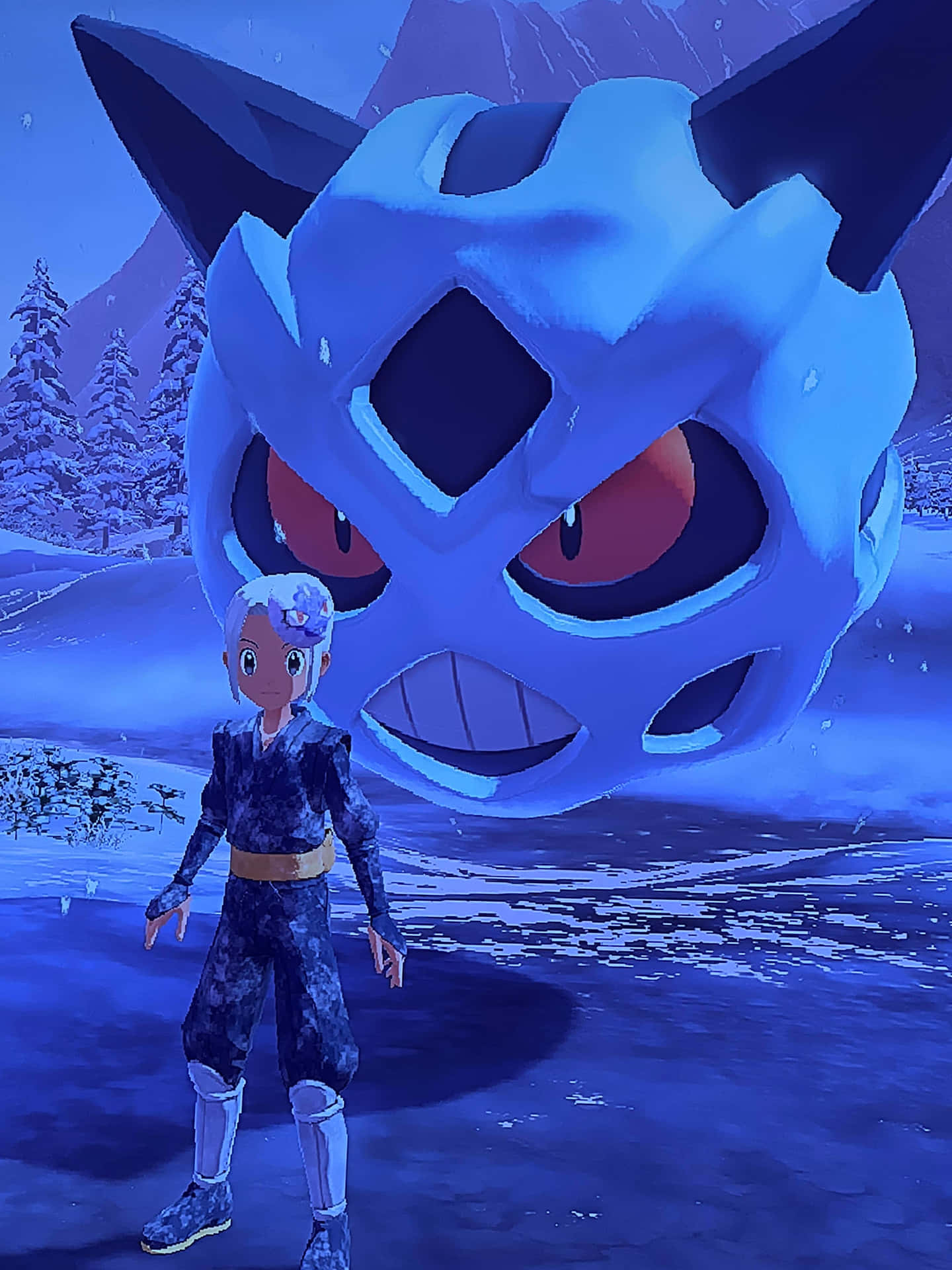Giant Glalie Blue Aesthetic Phone Background