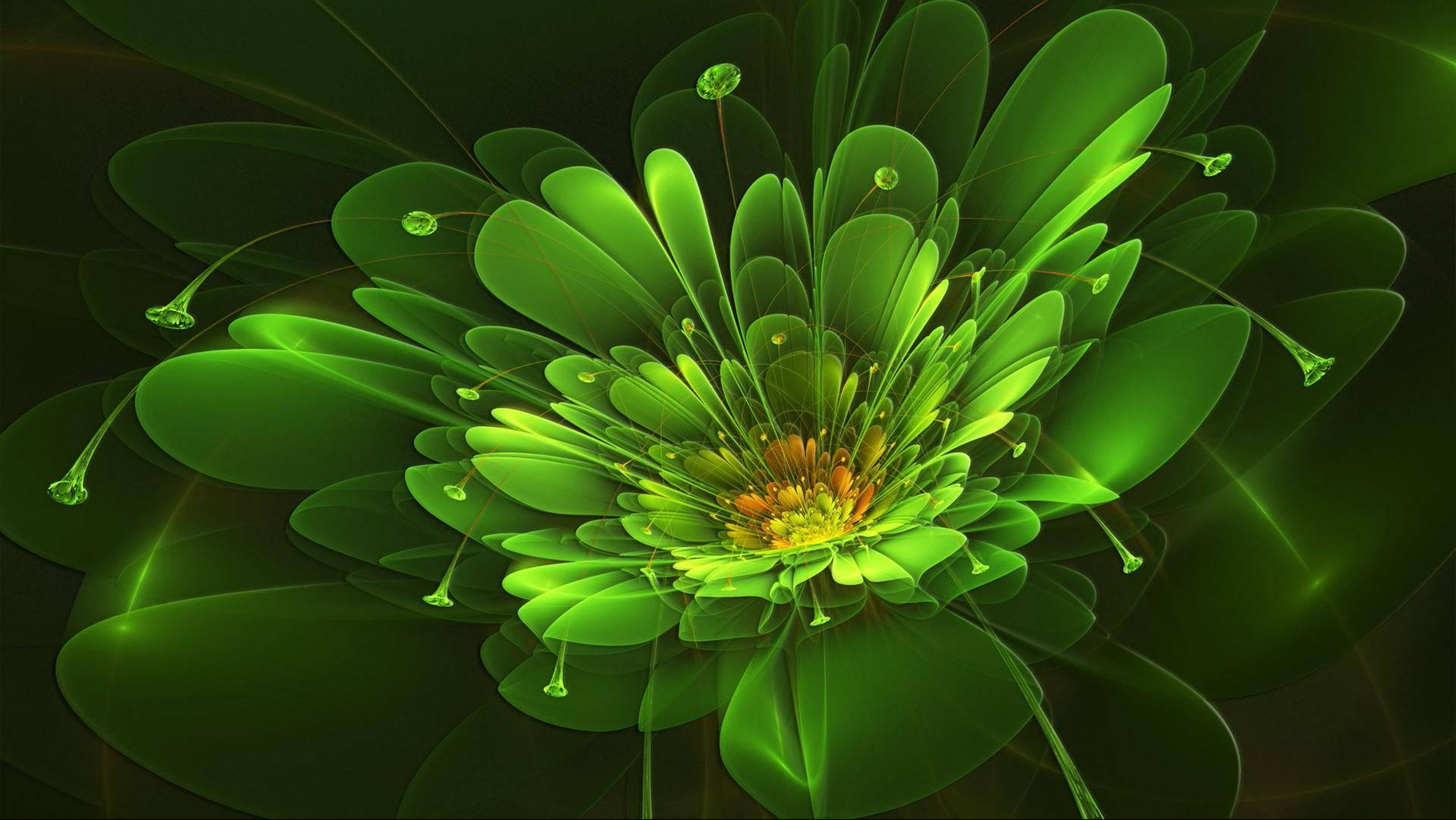 Giant Neon Green Flower Background