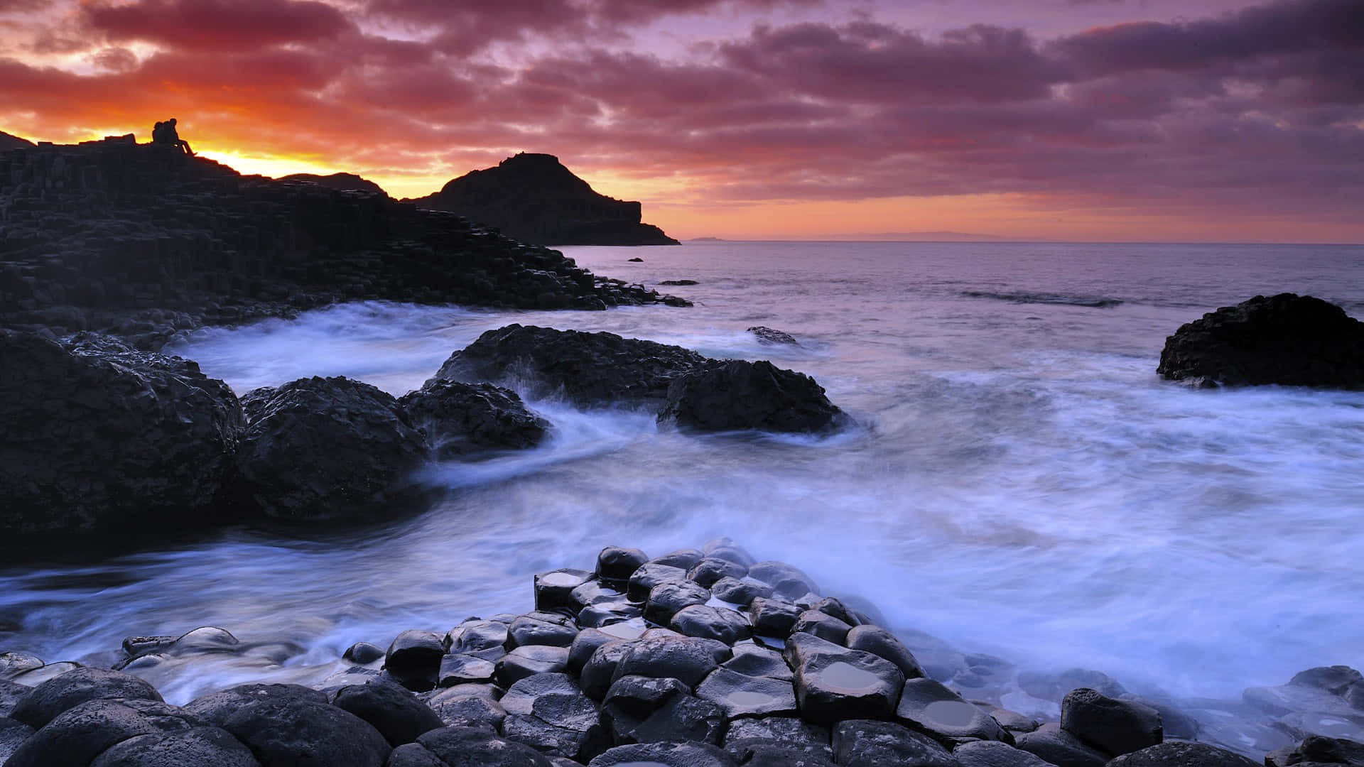 Giant's Causeway Cloudy Sky Background