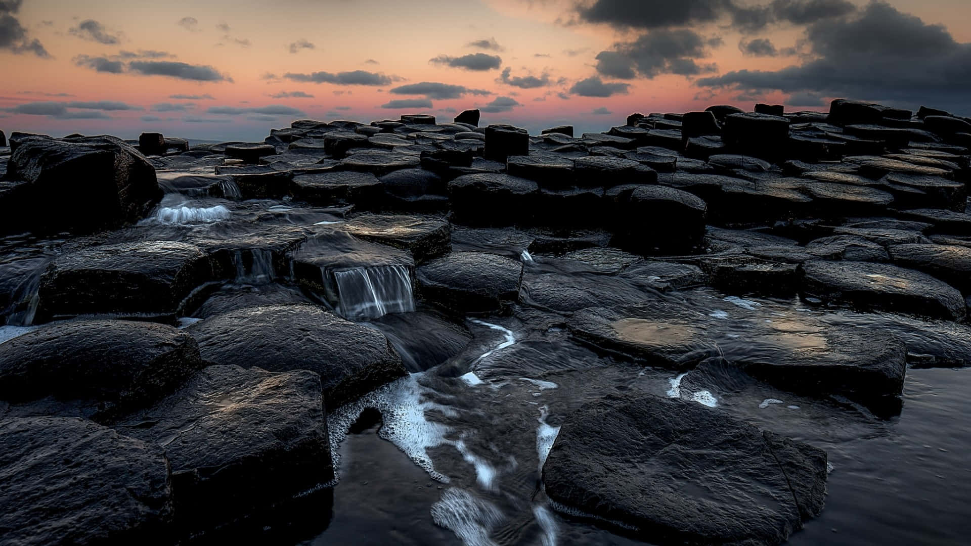 Giant's Causeway Dark Thick Clouds
