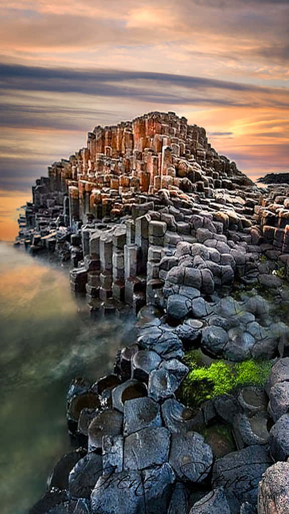 Giant's Causeway Nature Preserve Rock Pile Background