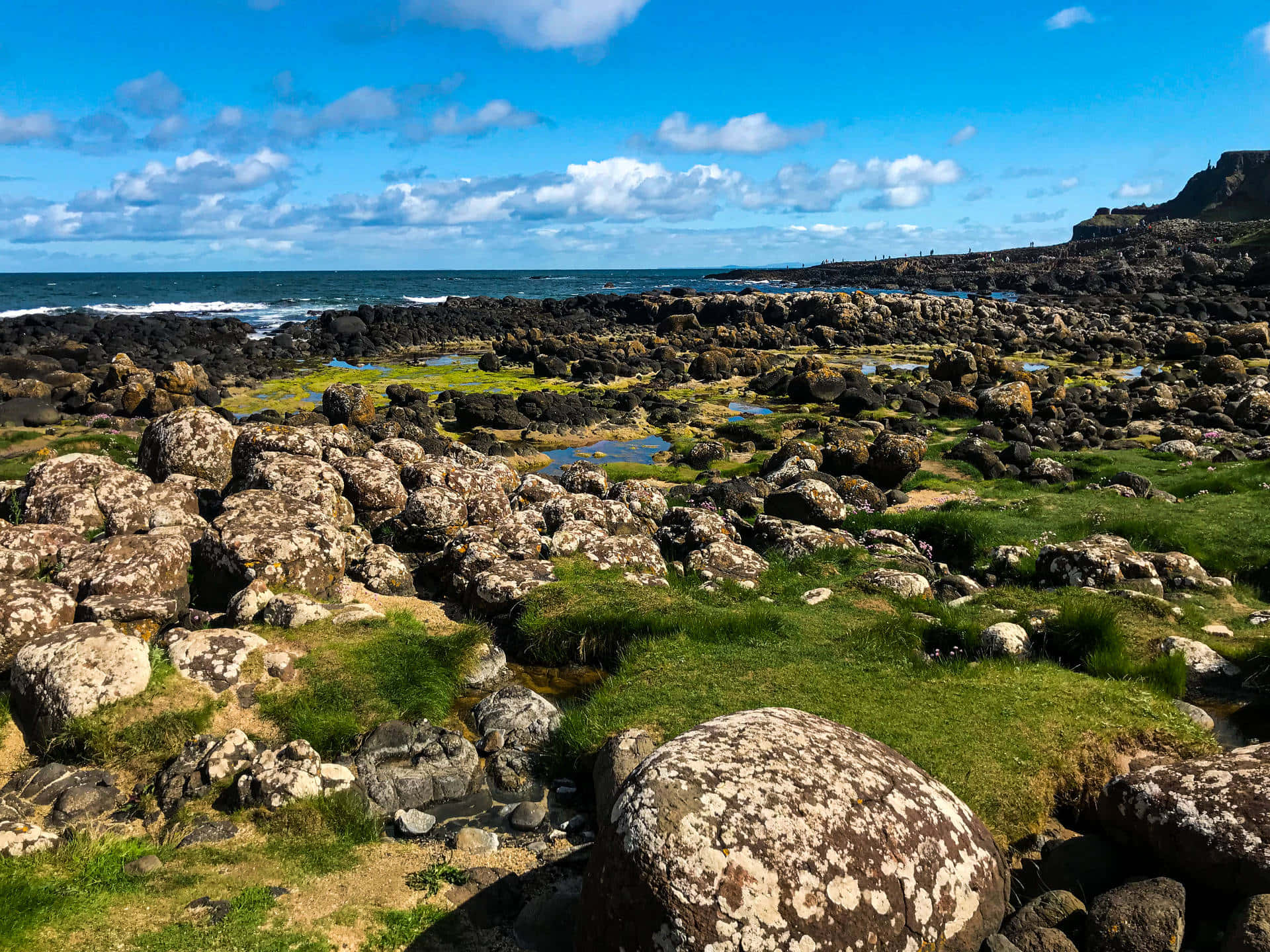 Giant's Causeway Rocky Ground Background