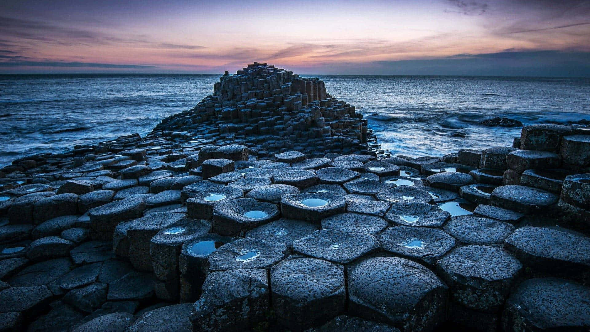 Giant's Causeway Wide Ocean View Background