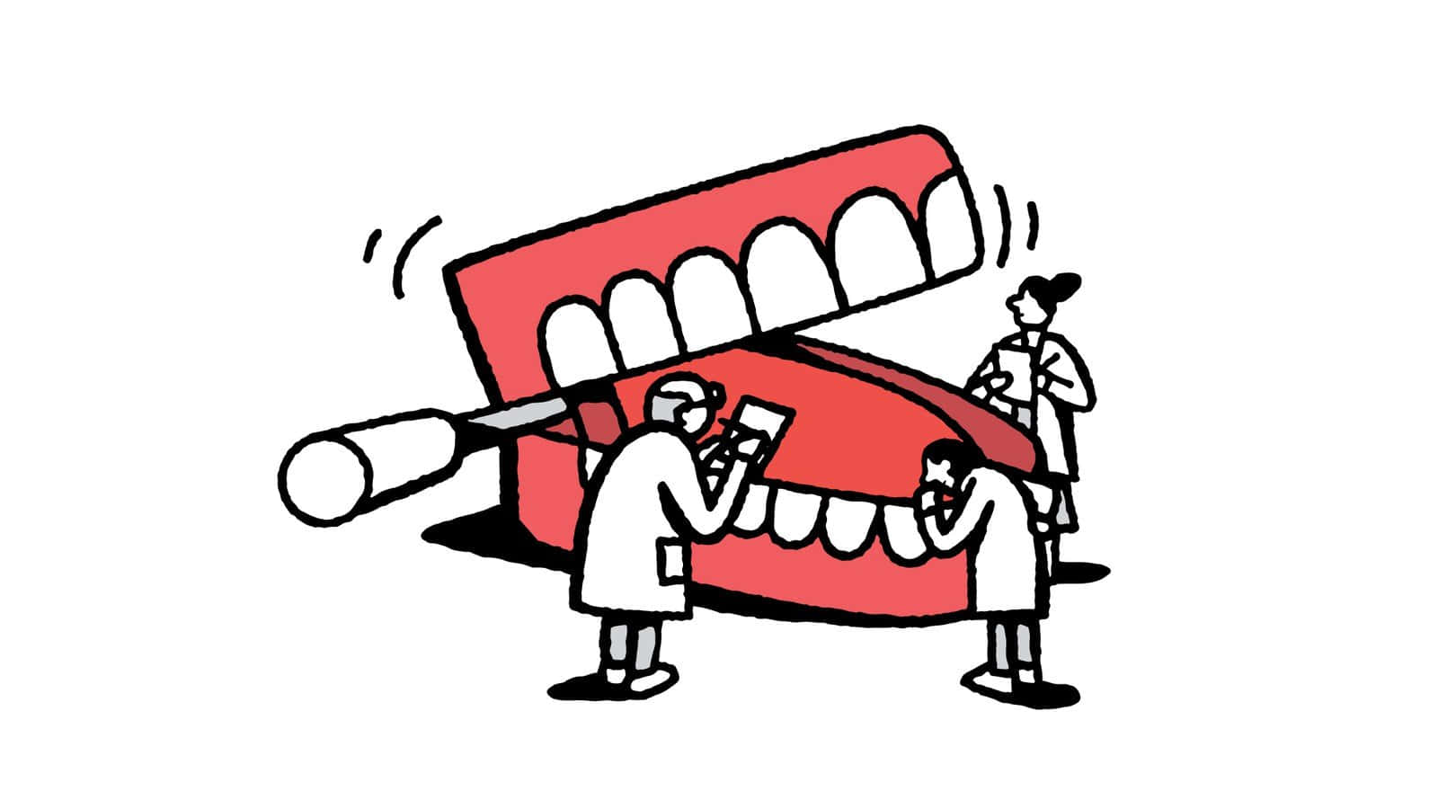 Giant Toothbrush Dental Care Illustration