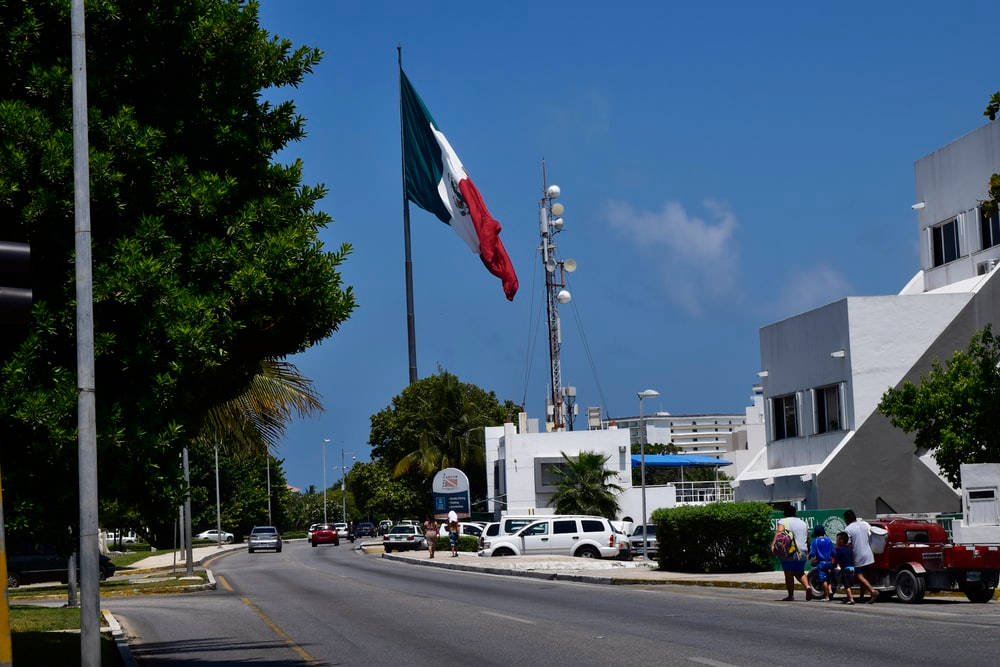 Giant Waving Mexico Flag Background