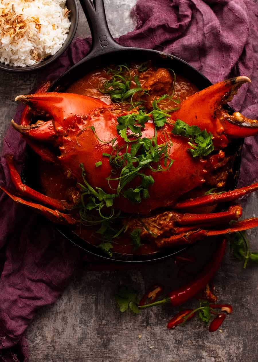 Giant Whole Singaporean Chilli Crab Background