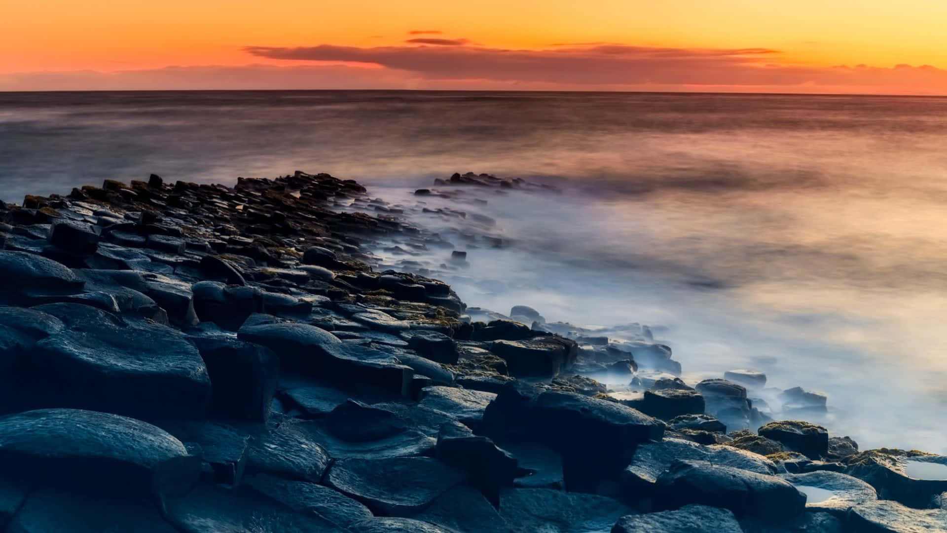 Giants Causeway Sunset Ireland Desktop Background