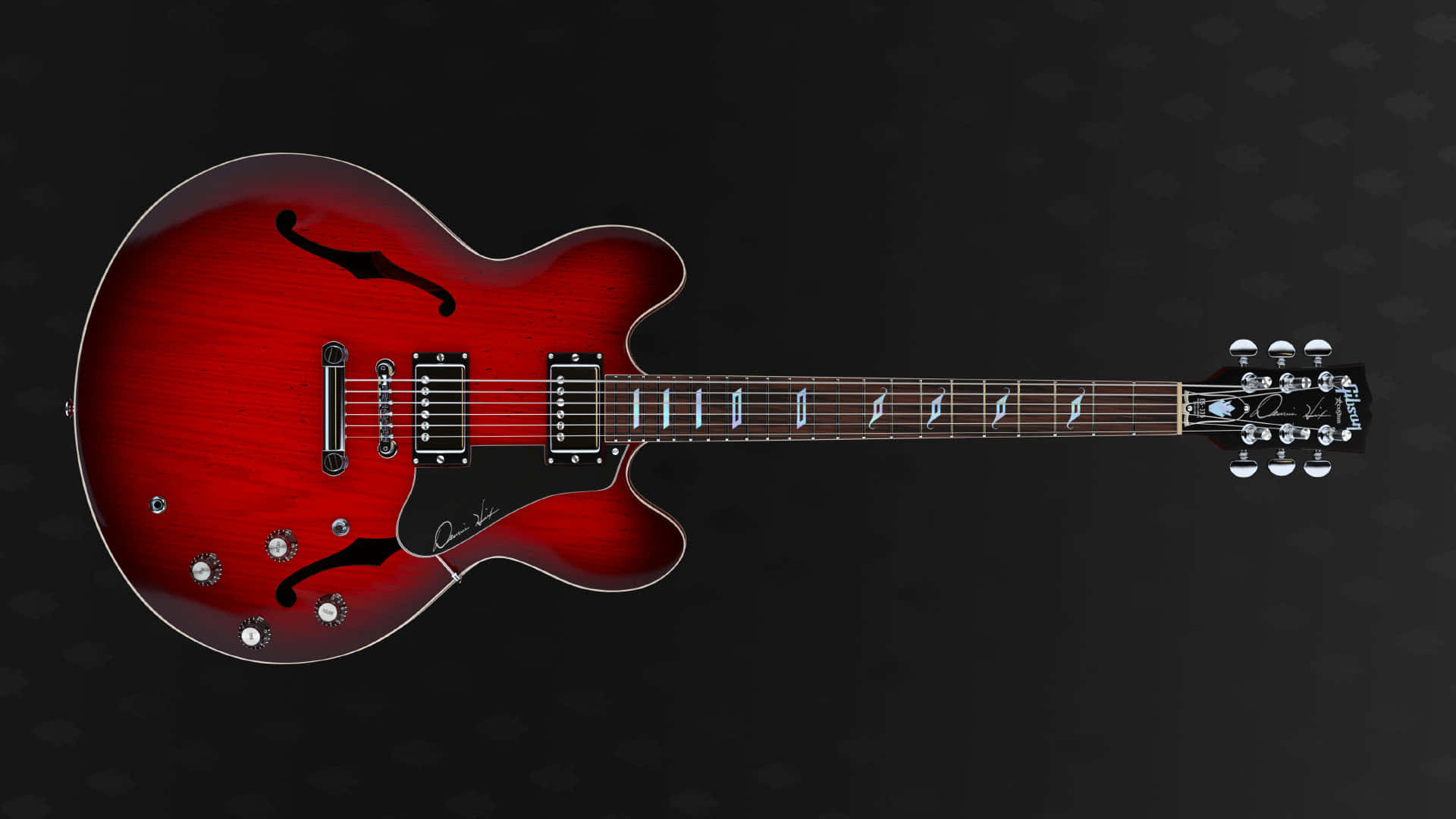 Gibson 335 On A Dark Background