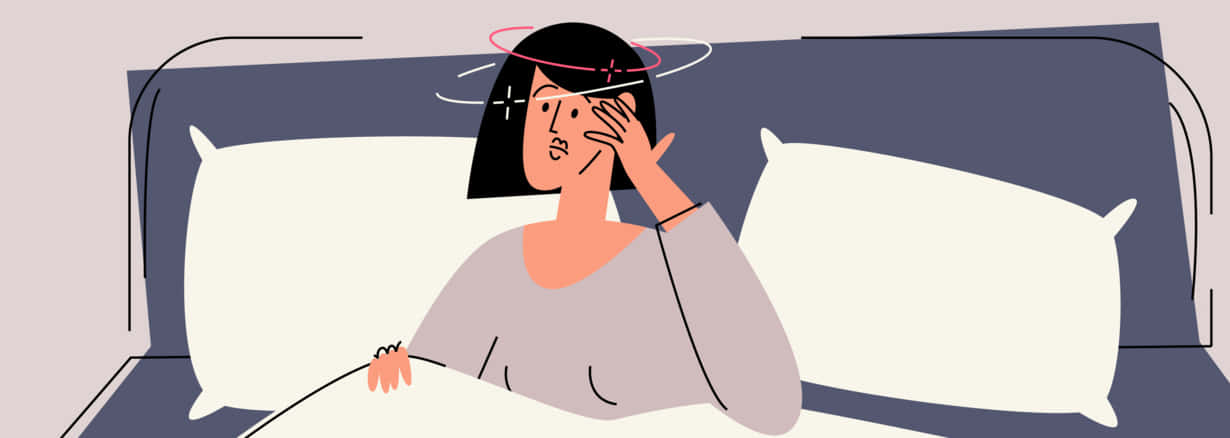 Giddy In Bed Illustration Background