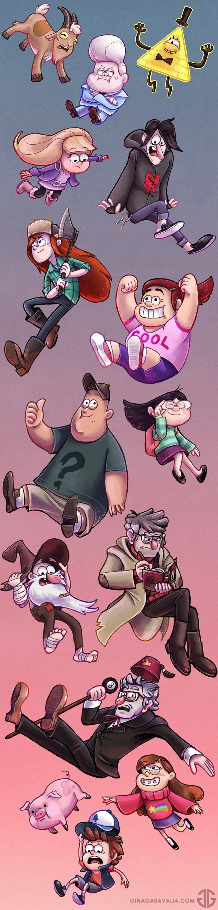 Gideon Gleeful With Gravity Falls Characters Background