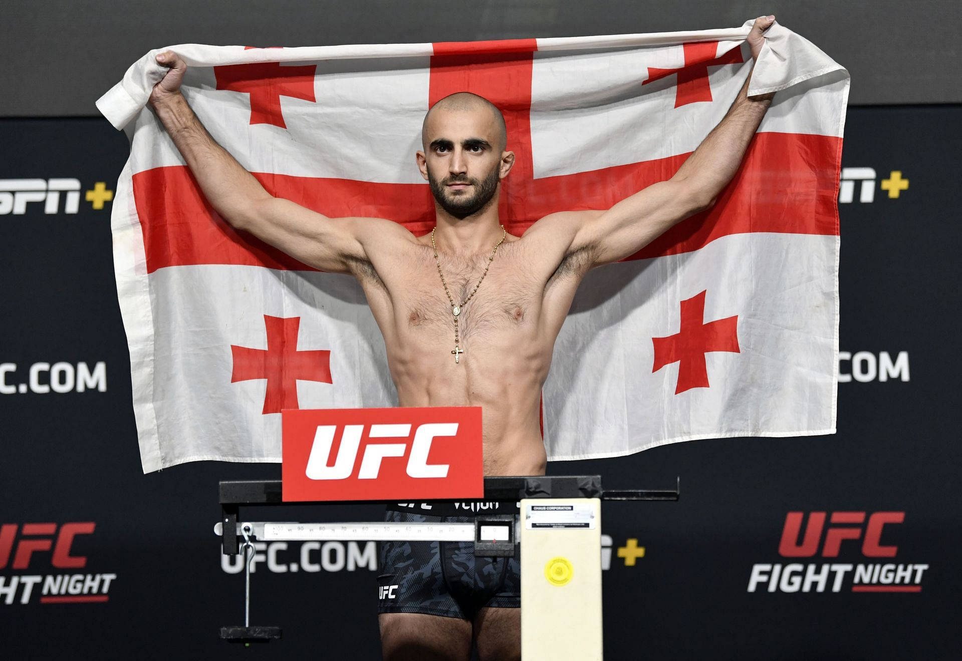 Giga Chikadze Ufc Fight Georgia Flag Background