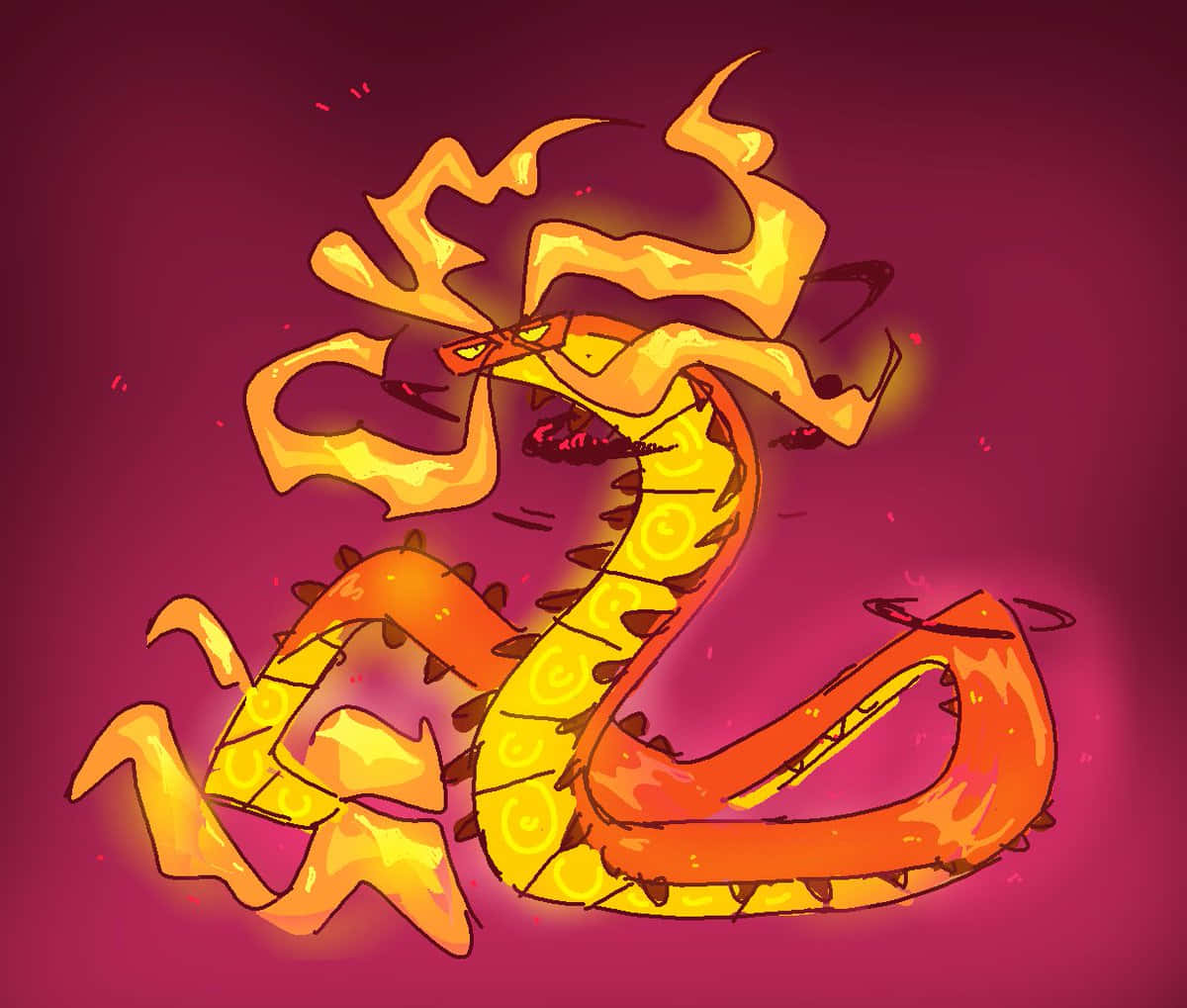 Gigantamax Centiskorch On Deep Magenta Backdrop Background
