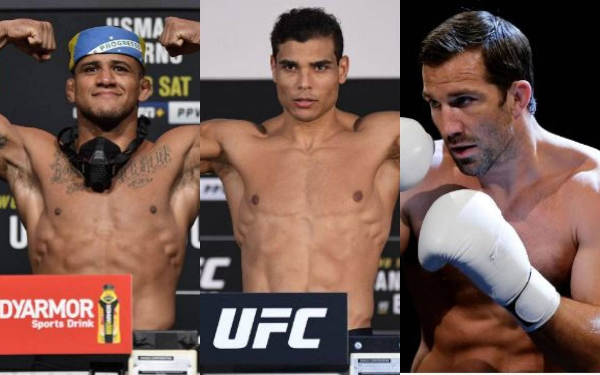 Gilbert Burns Alongside Paulo Costa And Luke Rockhold Background