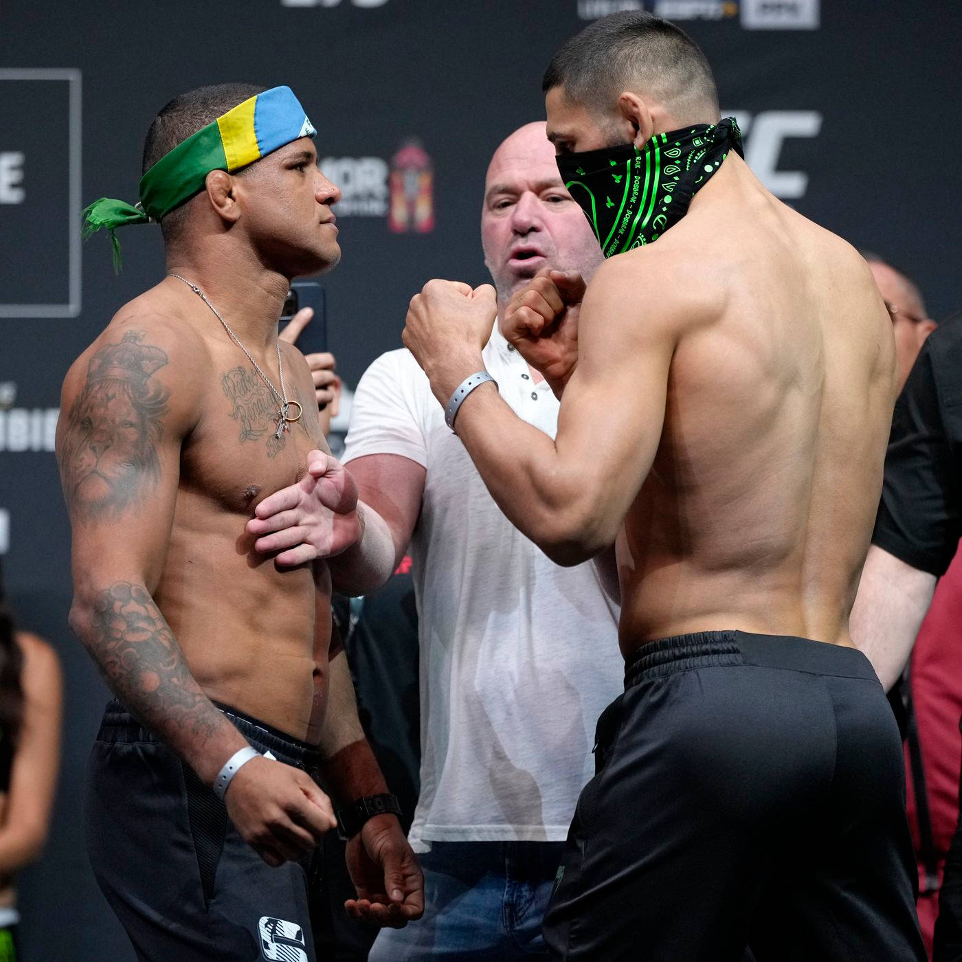 Gilbert Burns And Khamzat Chimaev Face-off