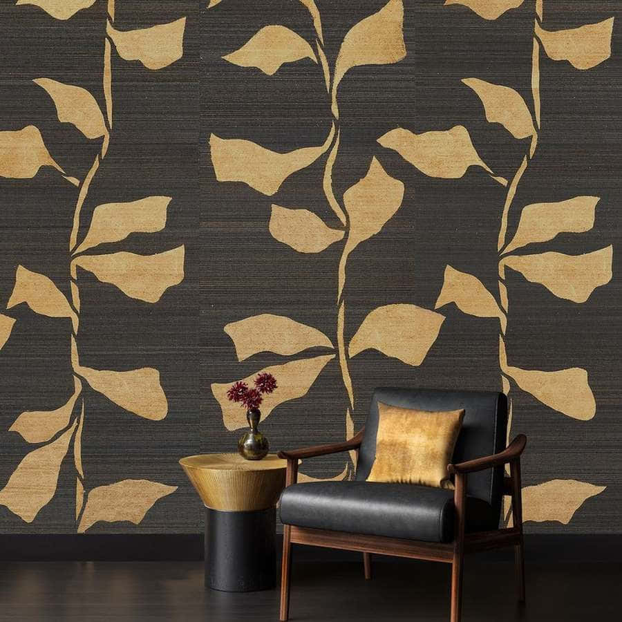 Gilded Details Inside An Office Background