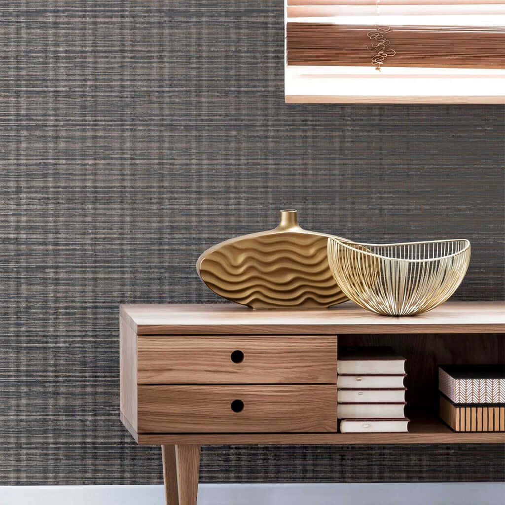 Gilded Wall Details In Living Room