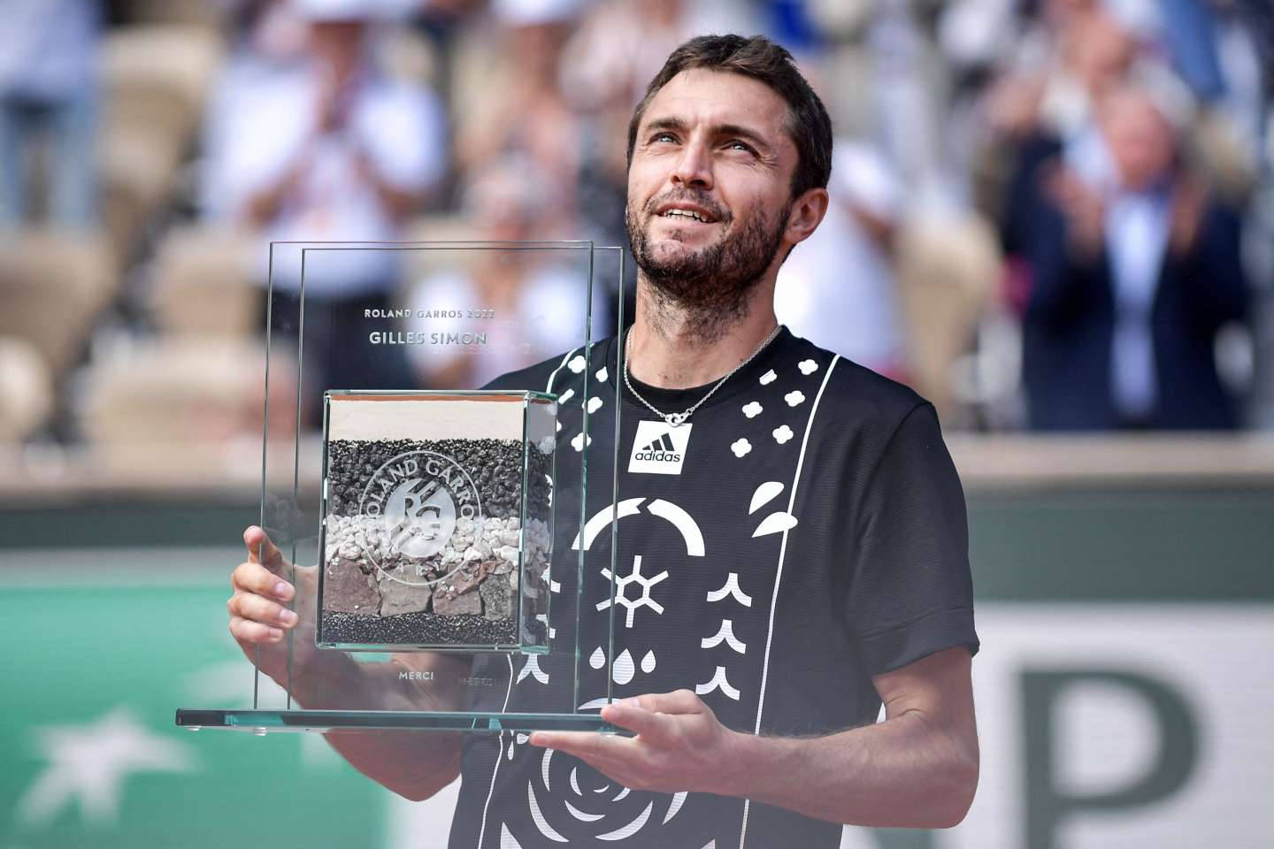 Gilles Simon With Special Trophy Background