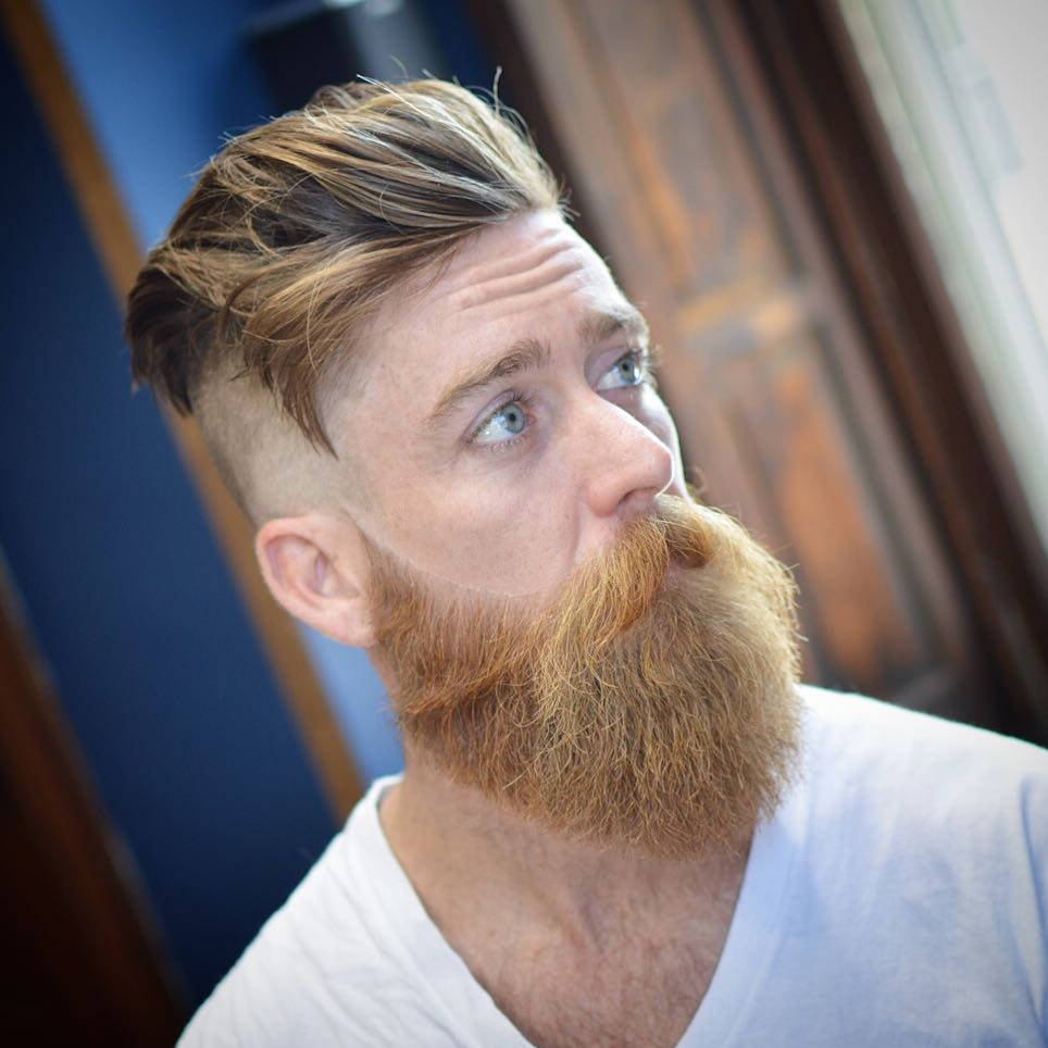 Ginger Beard And Undercut Men Hair Style Background