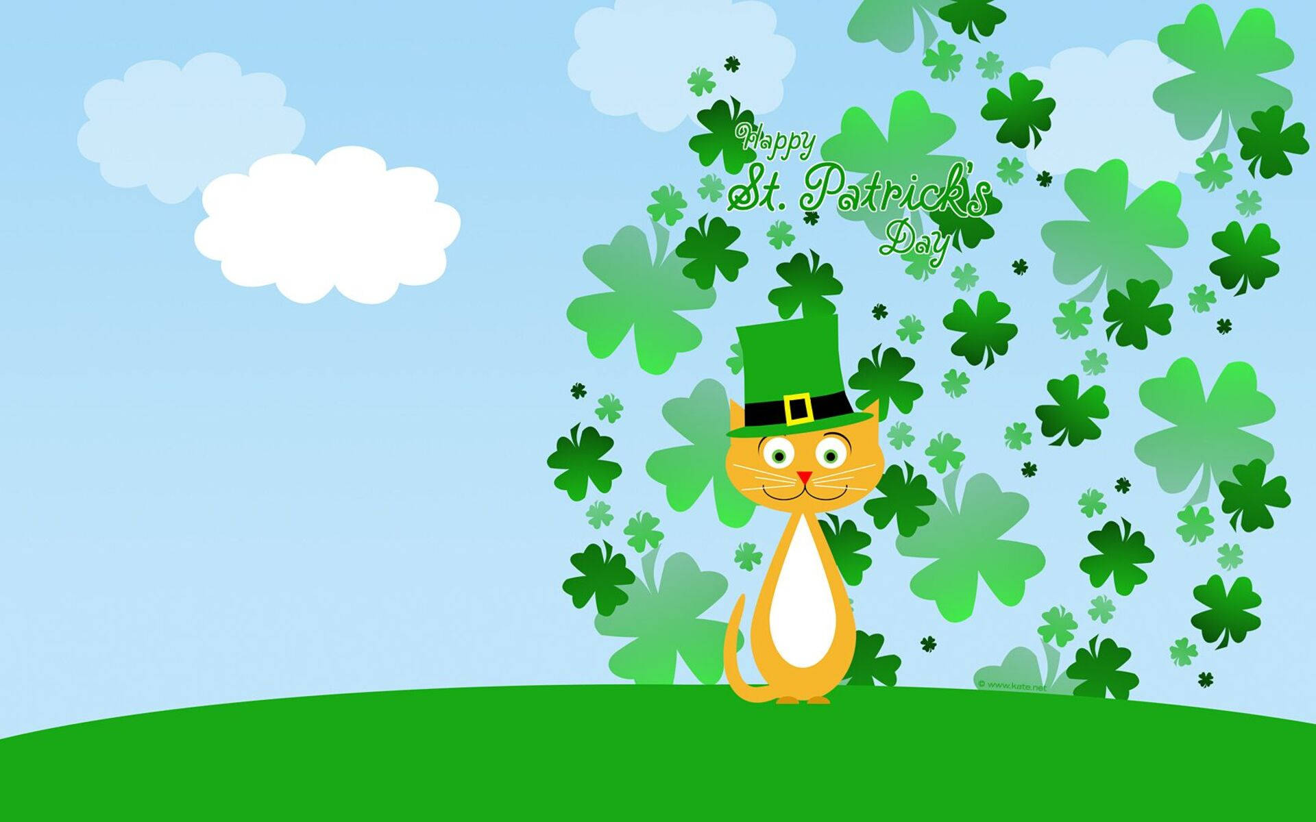 Ginger Cat St Patrick's Day Background