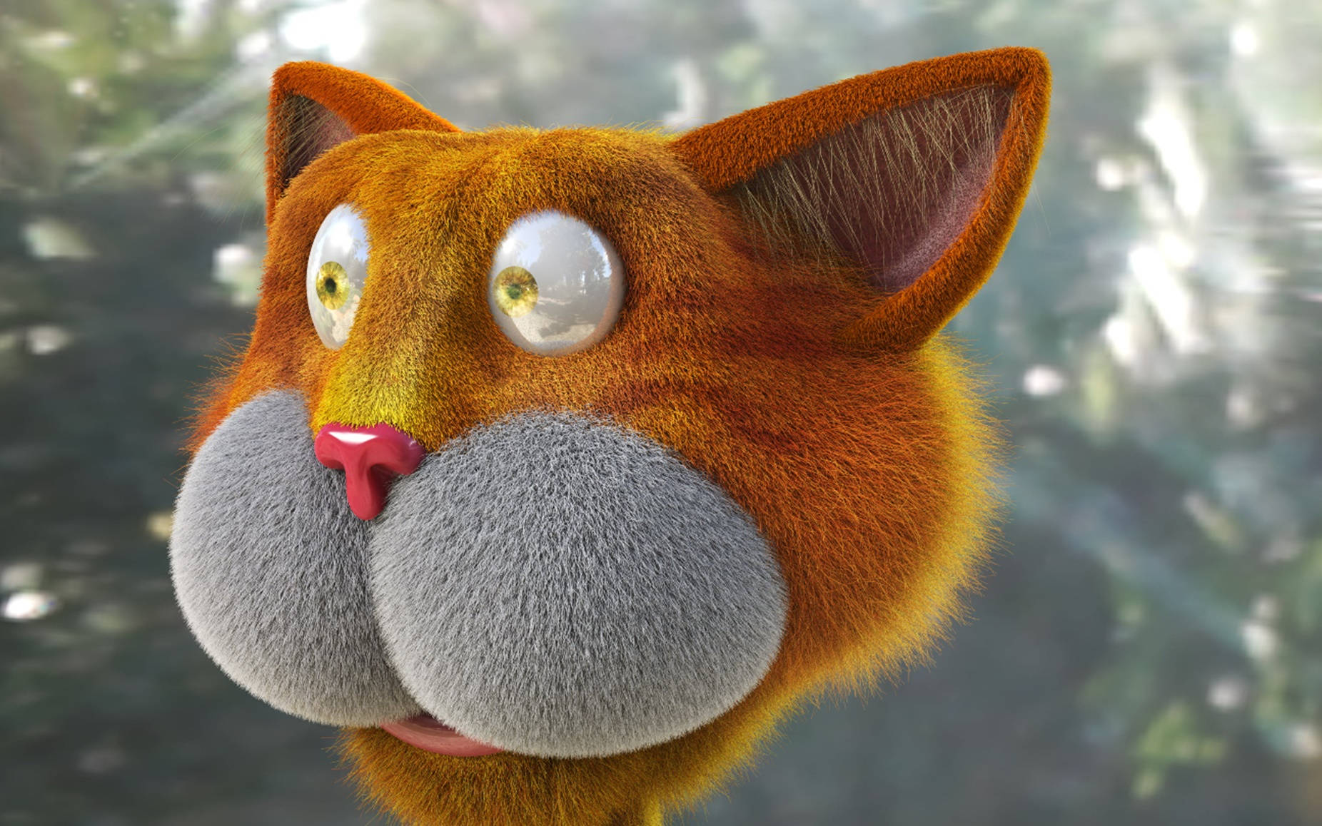 Ginger Cat With Pink Nose 3d Animation