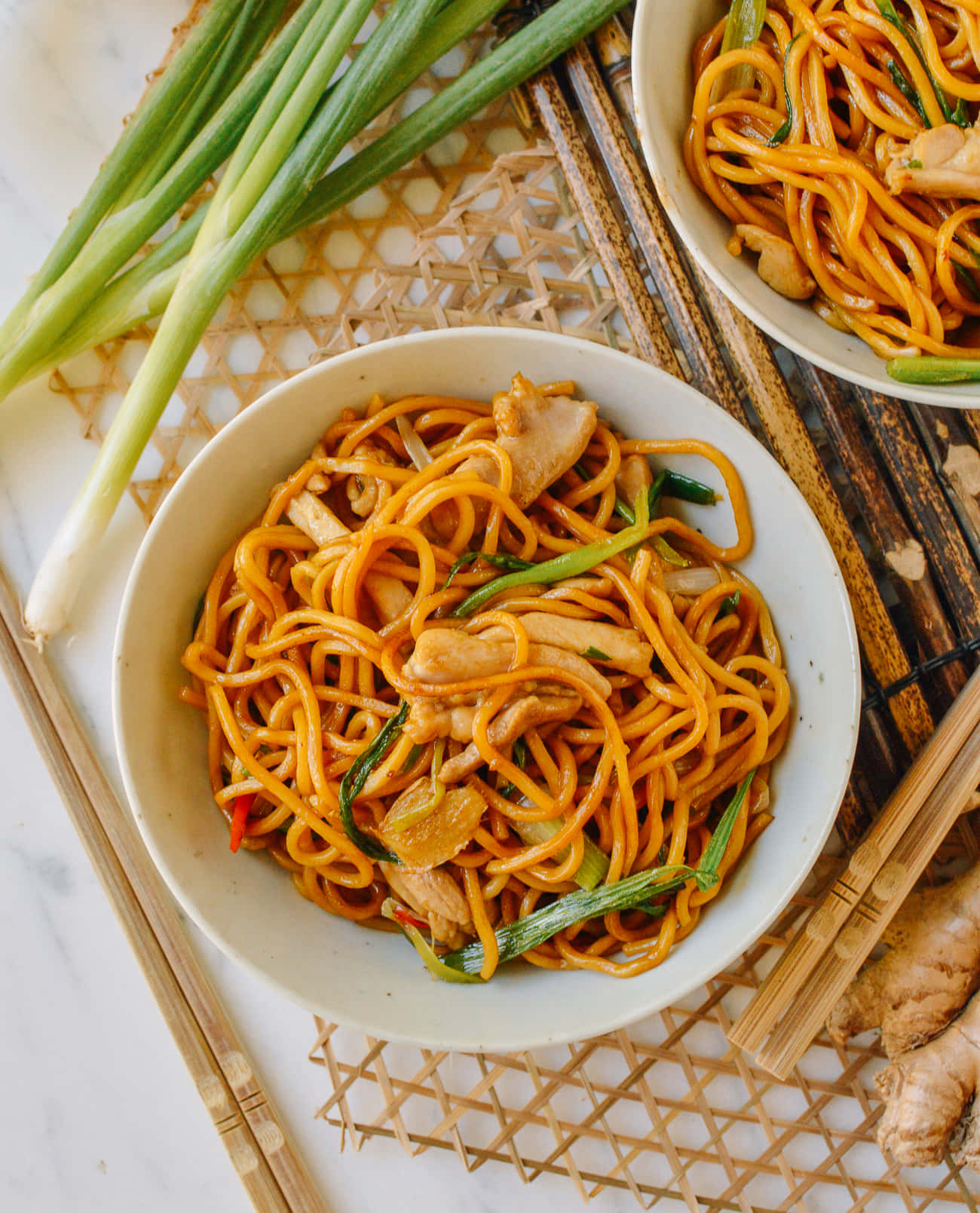 Ginger Scallion Hokkien Mee Background