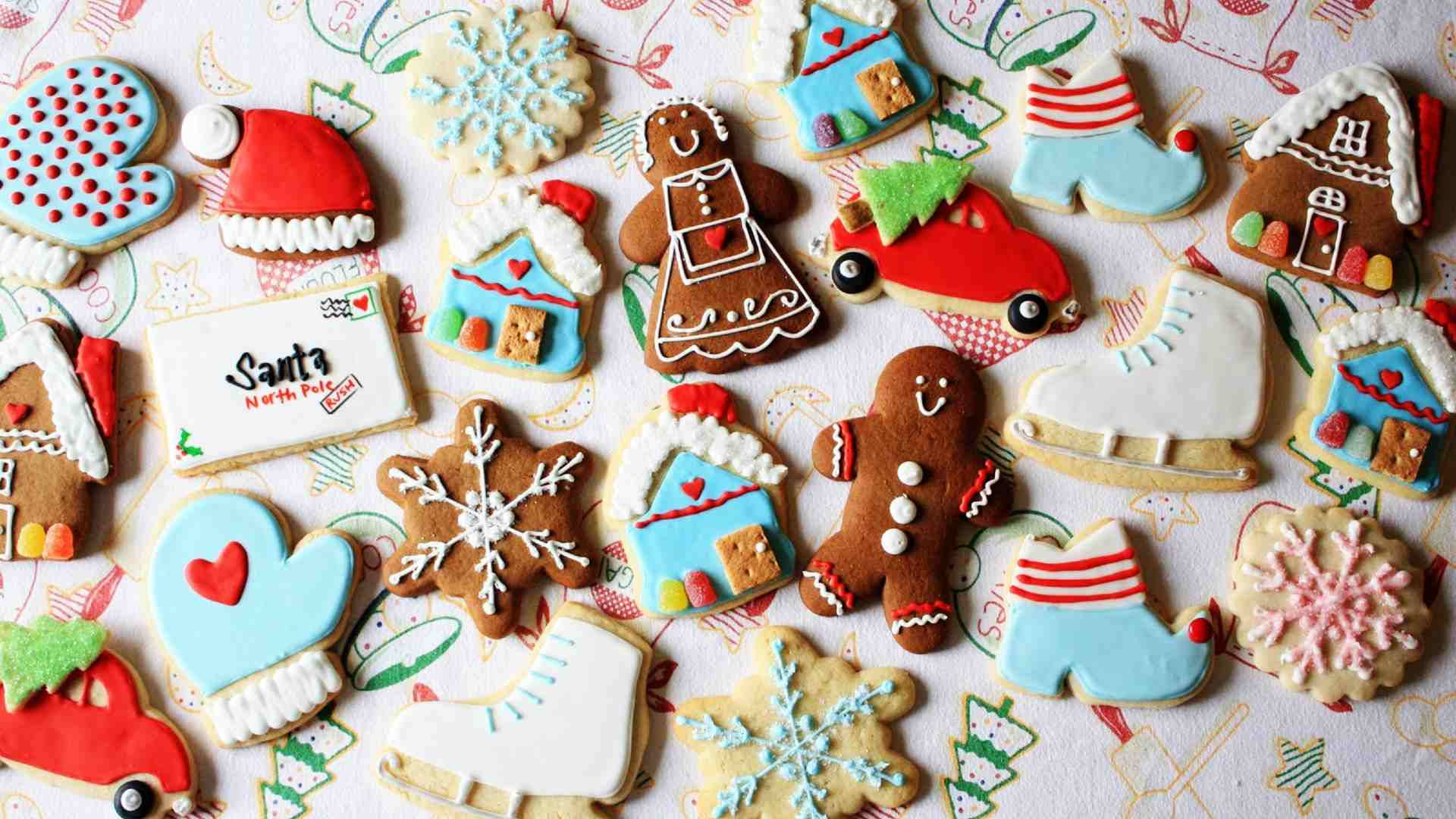 Gingerbread Cookies Christmas Laptop Background