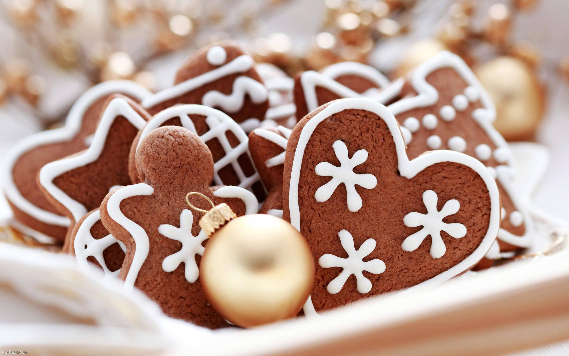 Gingerbread Cookies Close-up Photo Background