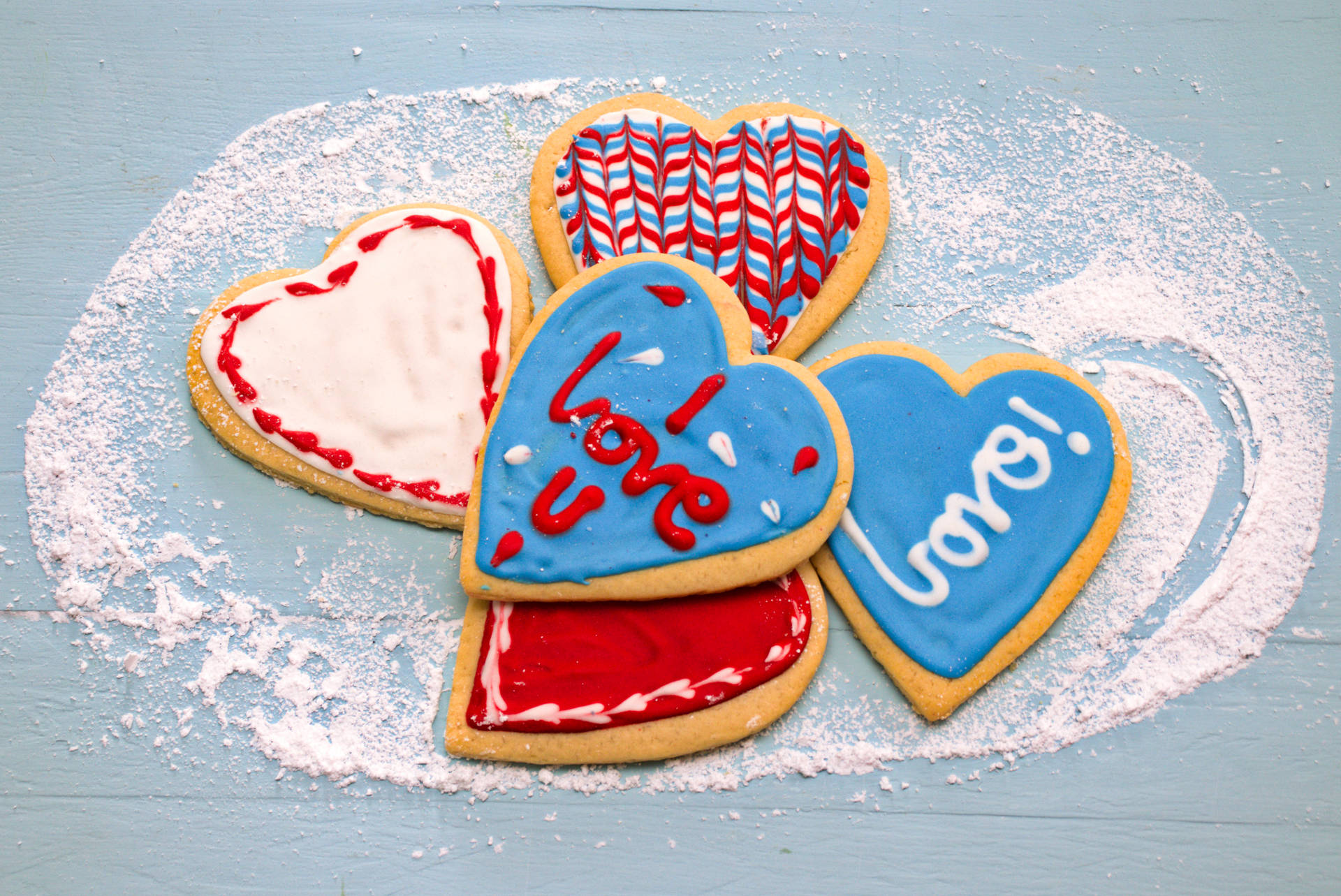 Gingerbread Heart Cookies Background