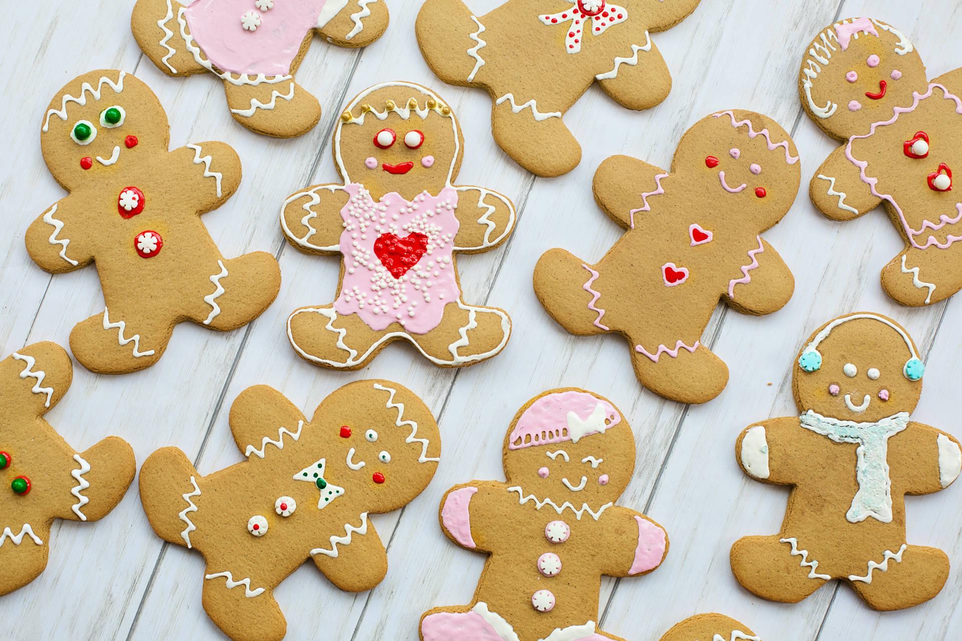 Gingerbread Man Christmas Cookies Background